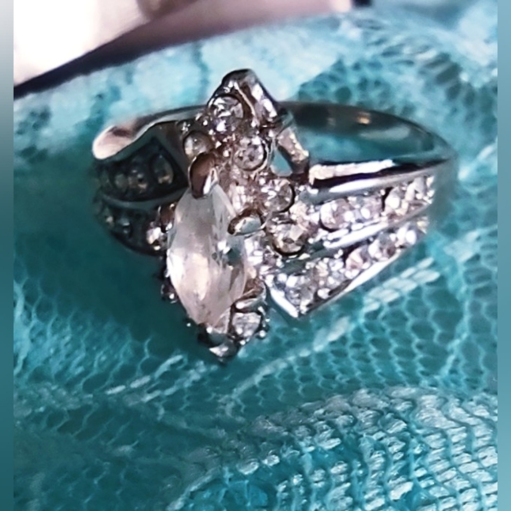 Marquise CZ Silver Ring